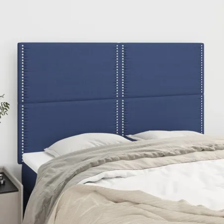 Tête de lit Bleu 144x5x118/128 cm Tissu