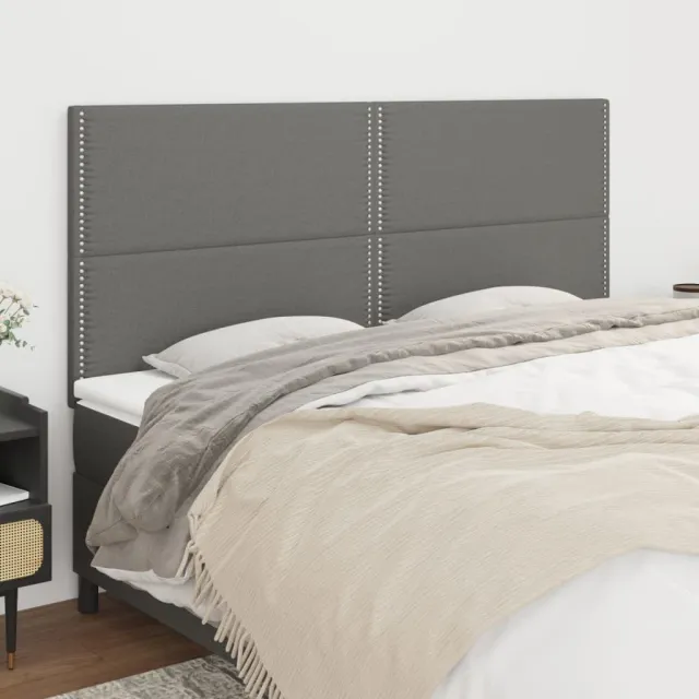 Tête de lit Gris foncé 160x5x118/128 cm Tissu