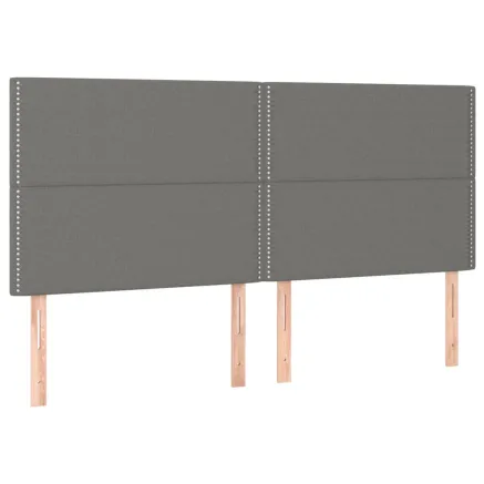 Tête de lit Gris foncé 160x5x118/128 cm Tissu 2