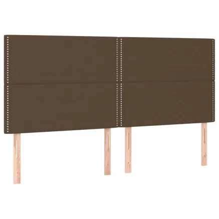 Tête de lit marron foncé 180 x 5 x 118/128 cm Tissu 2