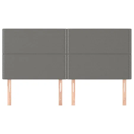 Tête de lit Gris foncé 200x5x118/128 cm Tissu