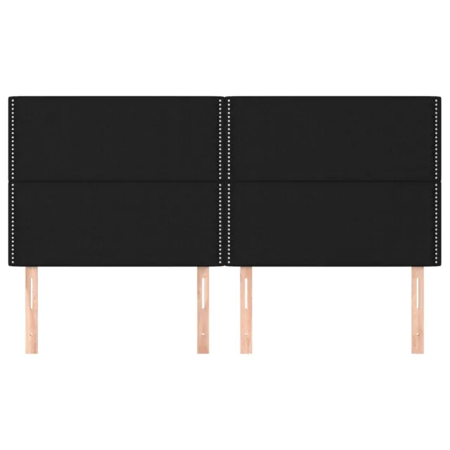 Tête de lit Noir 200x5x118/128 cm Tissu