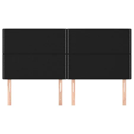 Tête de lit Noir 200x5x118/128 cm Tissu