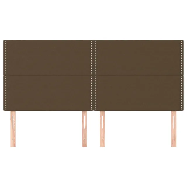 Tête de lit marron foncé 200 x 5 x 118/128 cm Tissu