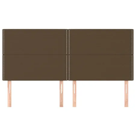 Tête de lit marron foncé 200 x 5 x 118/128 cm Tissu