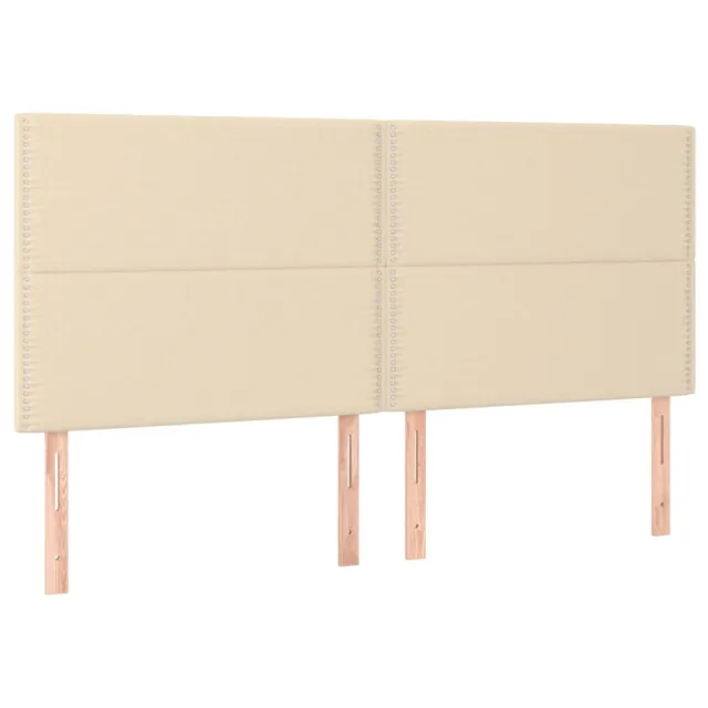 Tête de lit Crème 200x5x118/128 cm Tissu