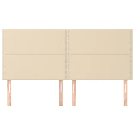 Tête de lit Crème 200x5x118/128 cm Tissu