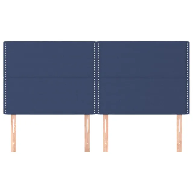 Tête de lit Bleu 200x5x118/128 cm Tissu