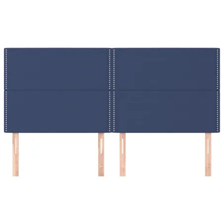 Tête de lit Bleu 200x5x118/128 cm Tissu