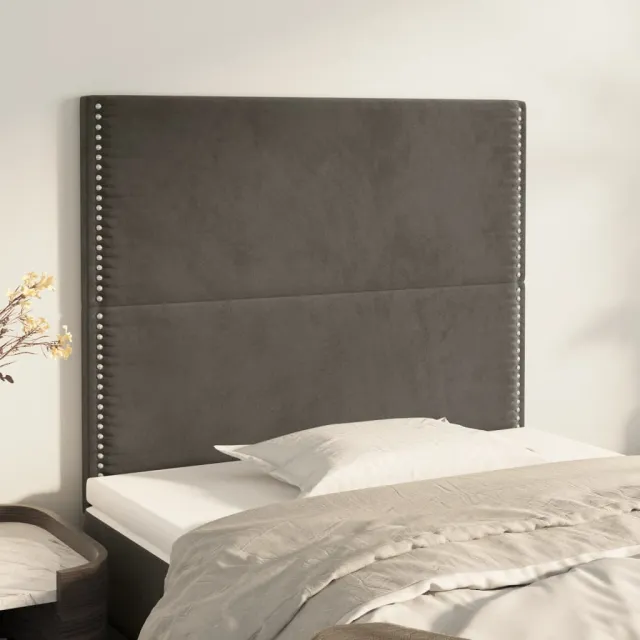 Tête de lit Gris foncé 80x5x118/128 cm Velours