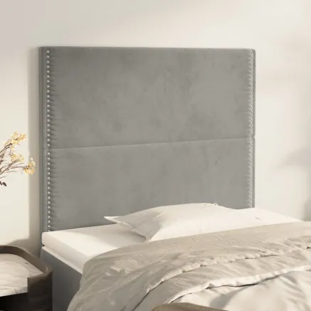 Tête de lit Gris clair 90x5x118/128 cm Velours
