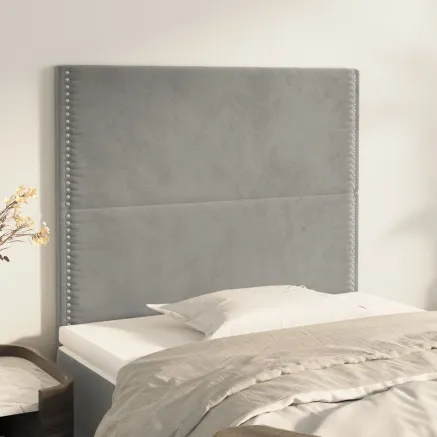 Tête de lit Gris clair 100x5x118/128 cm Velours