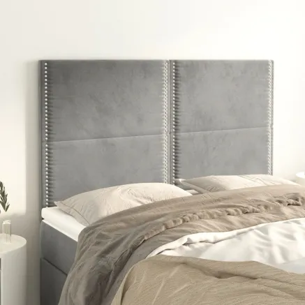 Tête de lit Gris clair 144 x 5 x 118/128 cm Velours