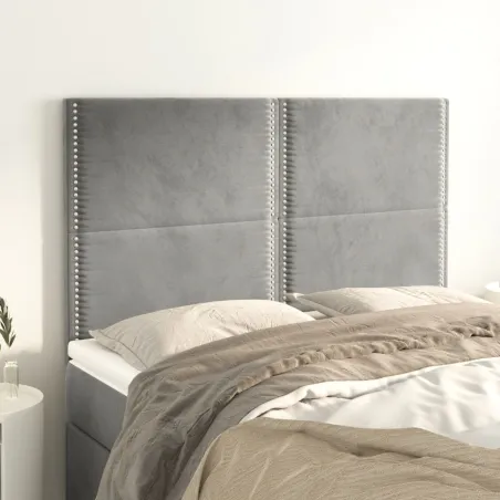 Tête de lit Gris clair 144 x 5 x 118/128 cm Velours
