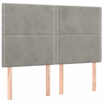 Tête de lit Gris clair 144 x 5 x 118/128 cm Velours 2