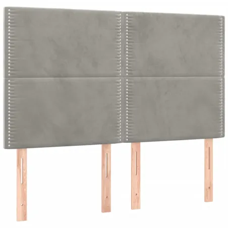 Tête de lit Gris clair 144 x 5 x 118/128 cm Velours
