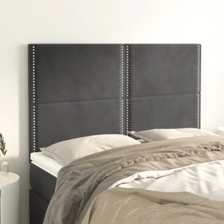 Tête de lit Gris foncé 144 x 5 x 118/128 cm Velours