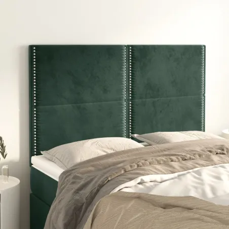 Tête de lit Vert foncé 144 x 5 x 118/128 cm Velours