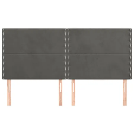 Tête de lit Gris foncé 160 x 5 x 118/128 cm Velours