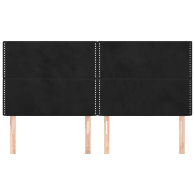 Tête de lit Noir 160x5x118/128 cm Velours