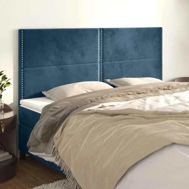 Tête de lit Bleu foncé 160 x 5 x 118/128 cm Velours