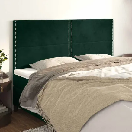 Tête de lit Vert foncé 180x5x118/128 cm Velours