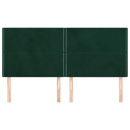 Tête de lit Vert foncé 180x5x118/128 cm Velours