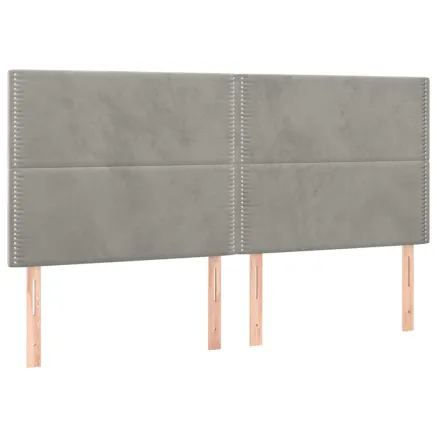 Tête de lit Gris clair 200x5x118/128 cm Velours 2