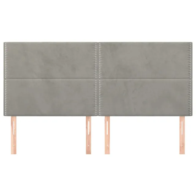 Tête de lit Gris clair 200x5x118/128 cm Velours