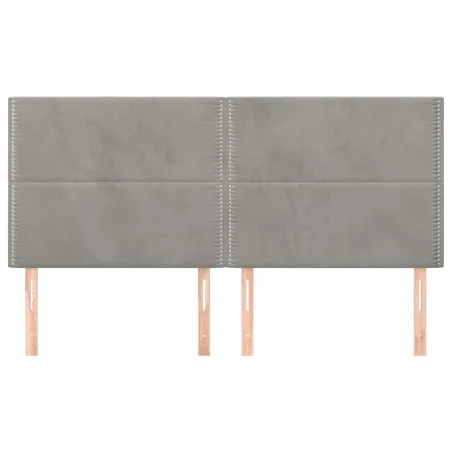 Tête de lit Gris clair 200x5x118/128 cm Velours