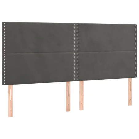 Tête de lit Gris foncé 200 x 5 x 118/128 cm Velours