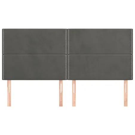Tête de lit Gris foncé 200 x 5 x 118/128 cm Velours