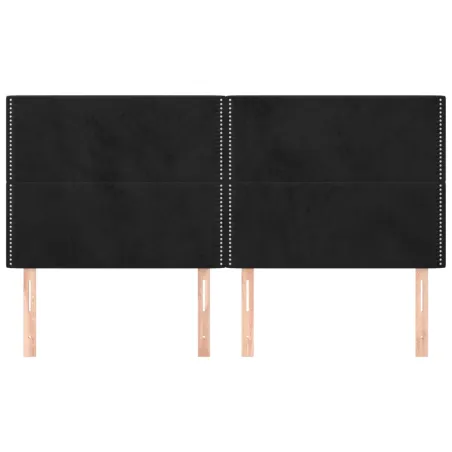 Tête de lit Noir 200x5x118/128 cm Velours