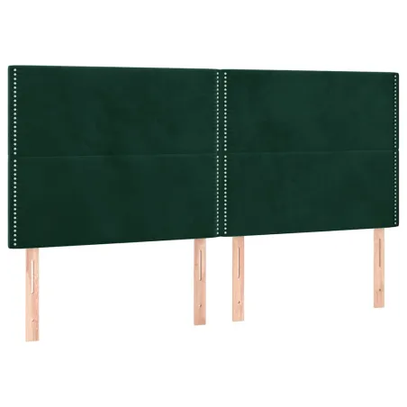 Tête de lit Vert foncé 200x5x118/128 cm Velours
