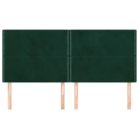 Tête de lit Vert foncé 200x5x118/128 cm Velours