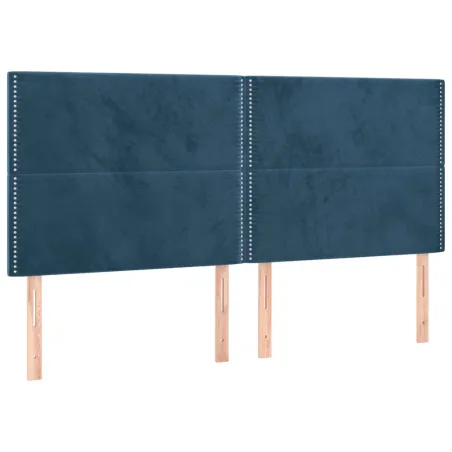 Tête de lit Bleu foncé 200 x 5 x 118/128 cm Velours
