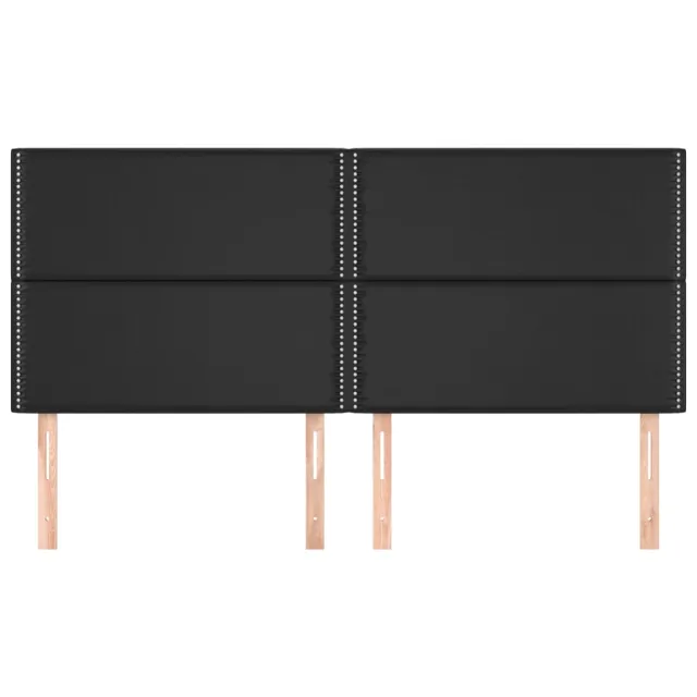 Tête de lit Noir 200x5x118/128 cm Similicuir