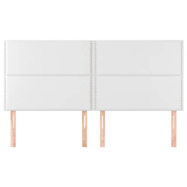 Tête de lit blanche 200 x 5 x 118/128 cm similicuir