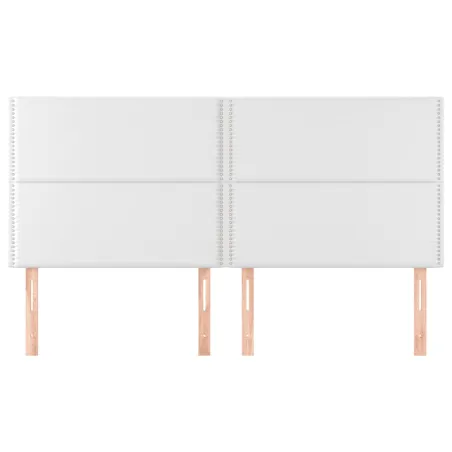 Tête de lit blanche 200 x 5 x 118/128 cm similicuir