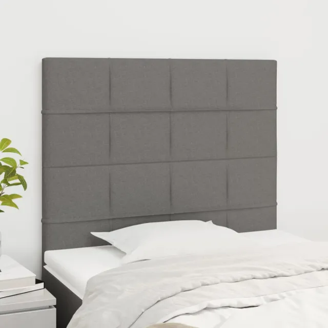 Tête de lit Gris foncé 80x5x118/128 cm Tissu