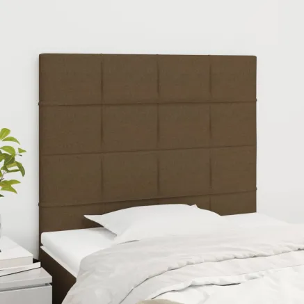 Tête de lit marron foncé 80x5x118/128 cm Tissu