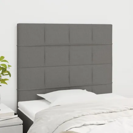 Tête de lit Gris foncé 90x5x118/128 cm Tissu
