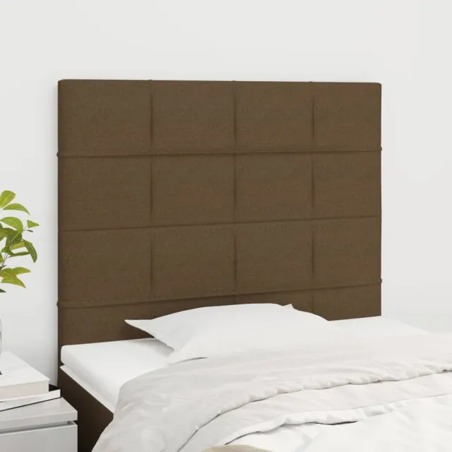 Tête de lit Marron foncé 90x5x118/128 cm Tissu