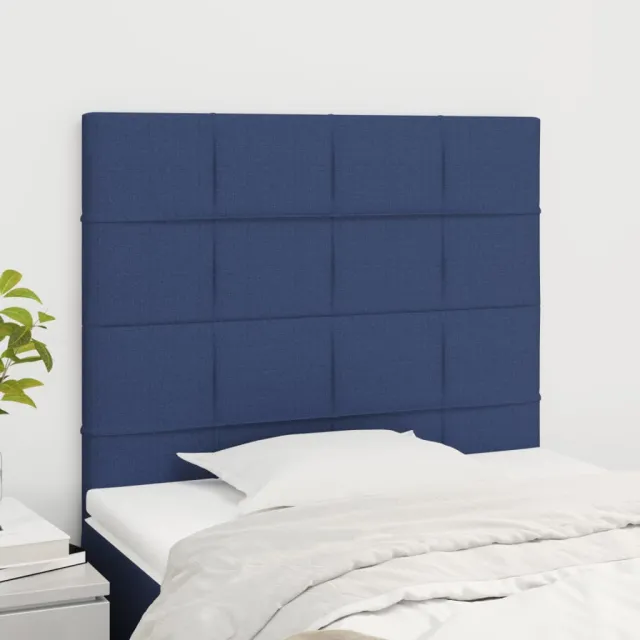 Tête de lit Bleu 90x5x118/128 cm Tissu