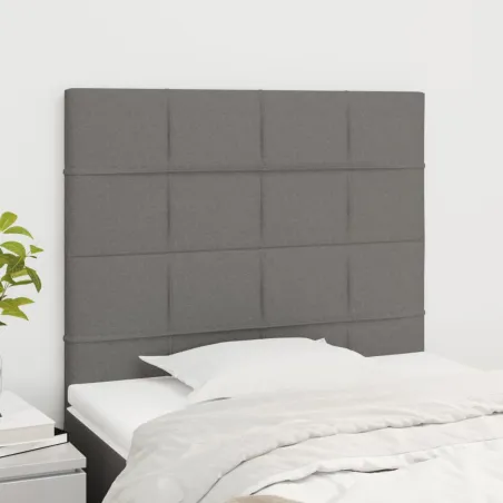 Tête de lit Gris foncé 100x5x118/128 cm Tissu