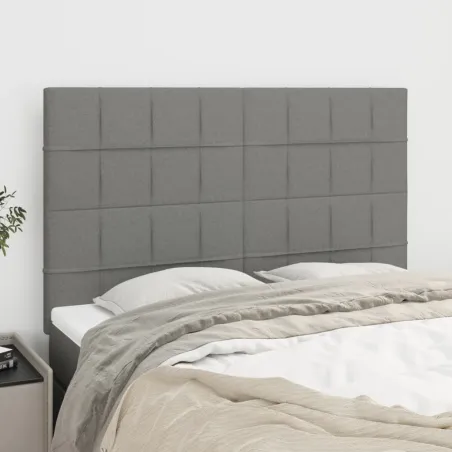Tête de lit Gris foncé 144 x 5 x 118/128 cm Tissu