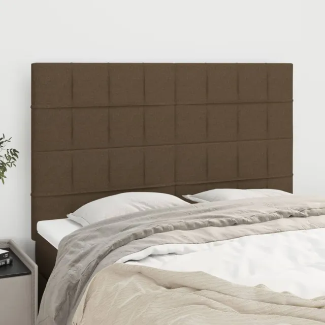 Tête de lit Marron foncé 144 x 5 x 118/128 cm Tissu