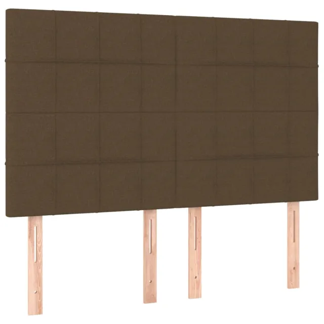 Tête de lit Marron foncé 144 x 5 x 118/128 cm Tissu