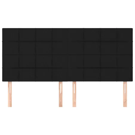 Tête de lit Noir 160x5x118/128 cm Tissu