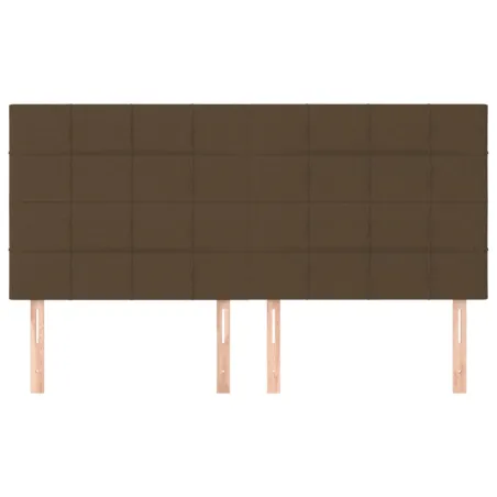 Tête de lit marron foncé 180 x 5 x 118/128 cm Tissu
